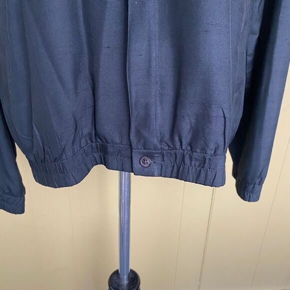 Bocci women XL 100% silk full zip jacket w/mock collar black - Picture 3 of 13